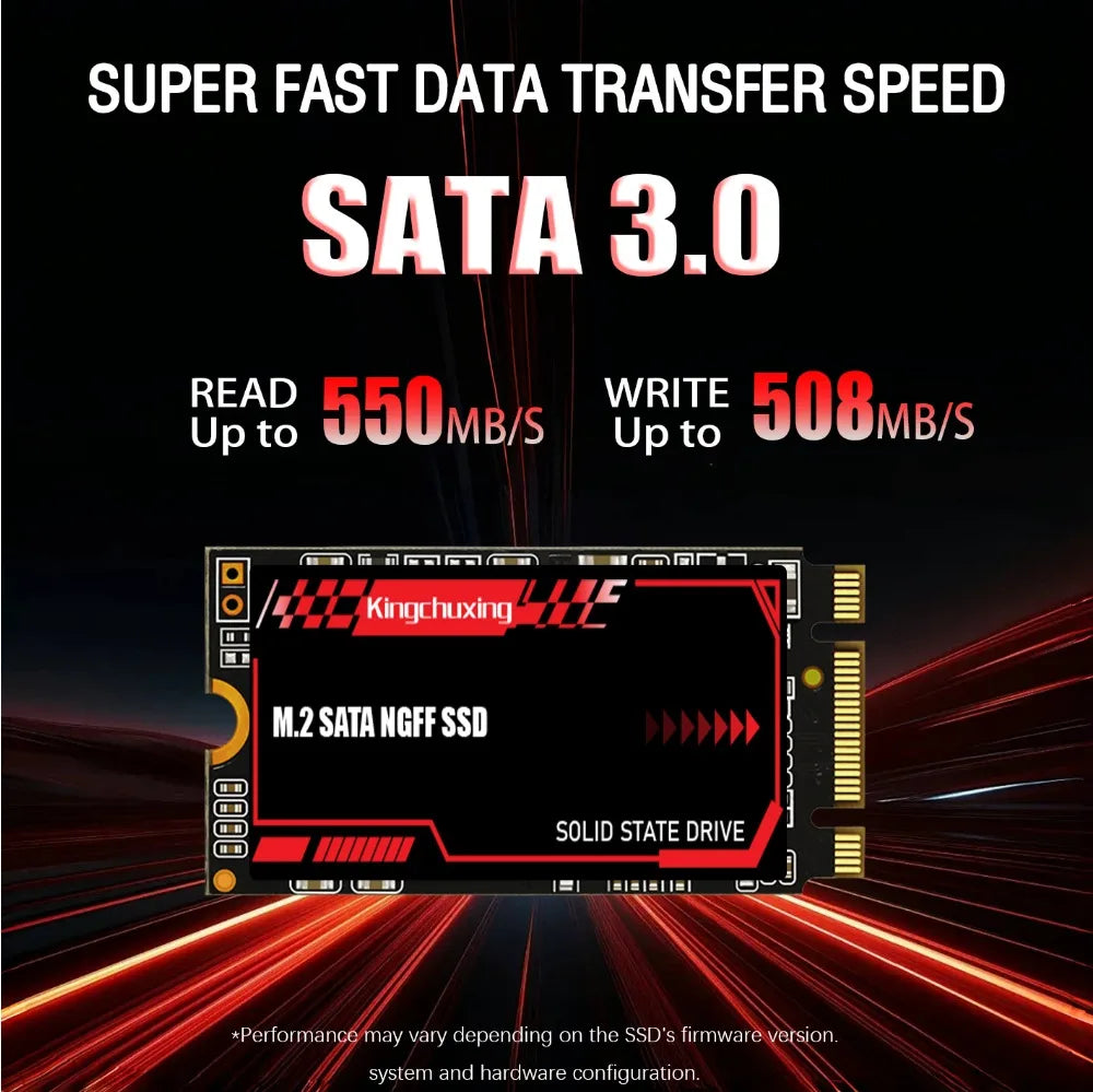 Kingchuxing M.2 SATA SSD 2T 1T M.2 NGFF Solid State Drive 2242 Hard Drive Disk for Desktop Laptop