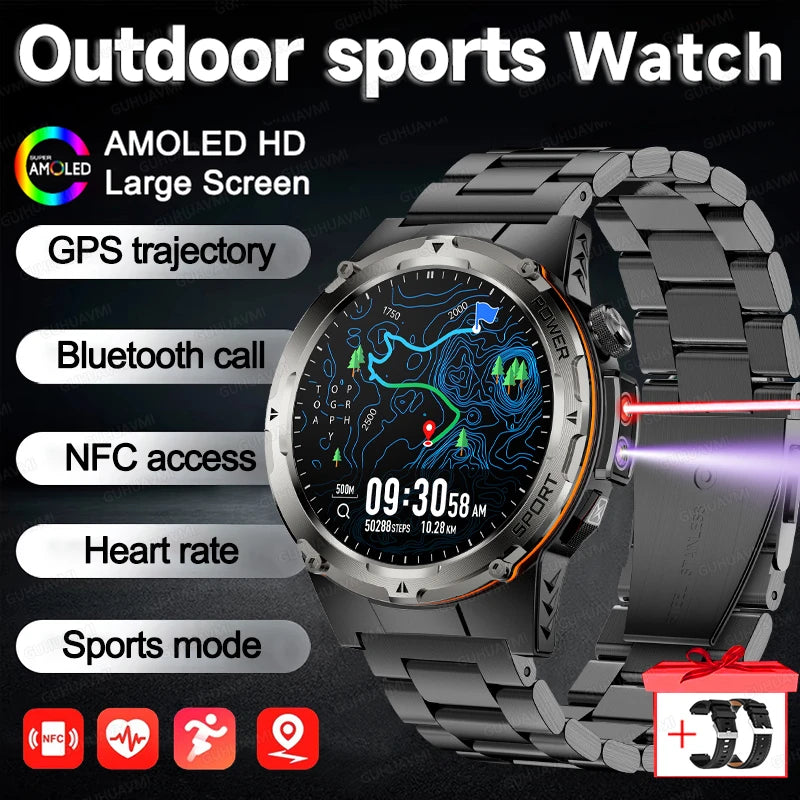 2025 NEW Top Popular Outdoors GPS tracker Sports Smart Watch Men 500mAh NFC HD Call IP68 depth waterproof Smart Watch T-REX3 Men