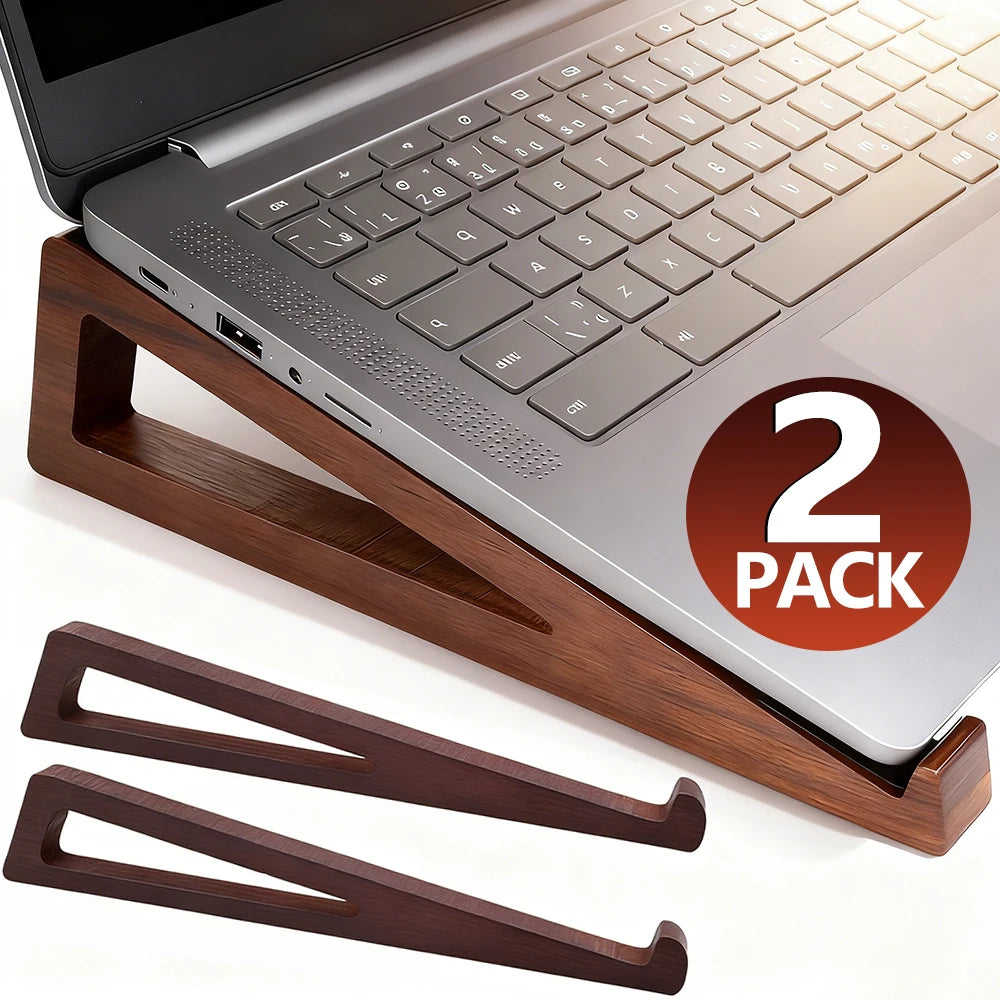 Universal Wooden Laptop Stand Cooling Pad Desktop Ergonomic Non-slip Tablet Holder Bracket for MacBook Pro Air Samsung Xiaomi
