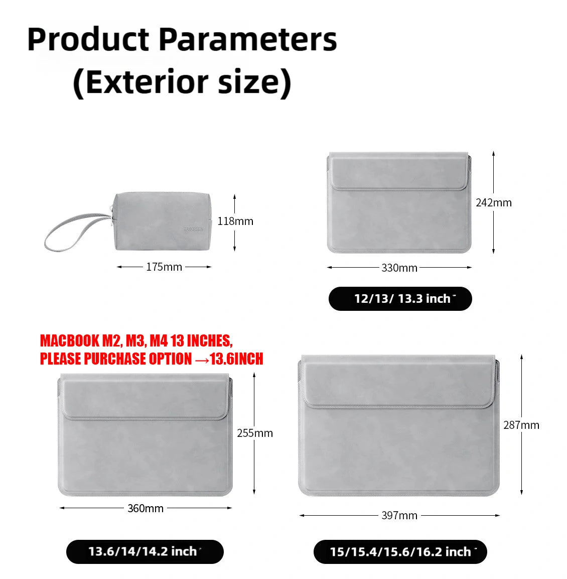 Laptop Sleeve Case 13 14 15 15.6 Inch For Huawei- HP- DELL