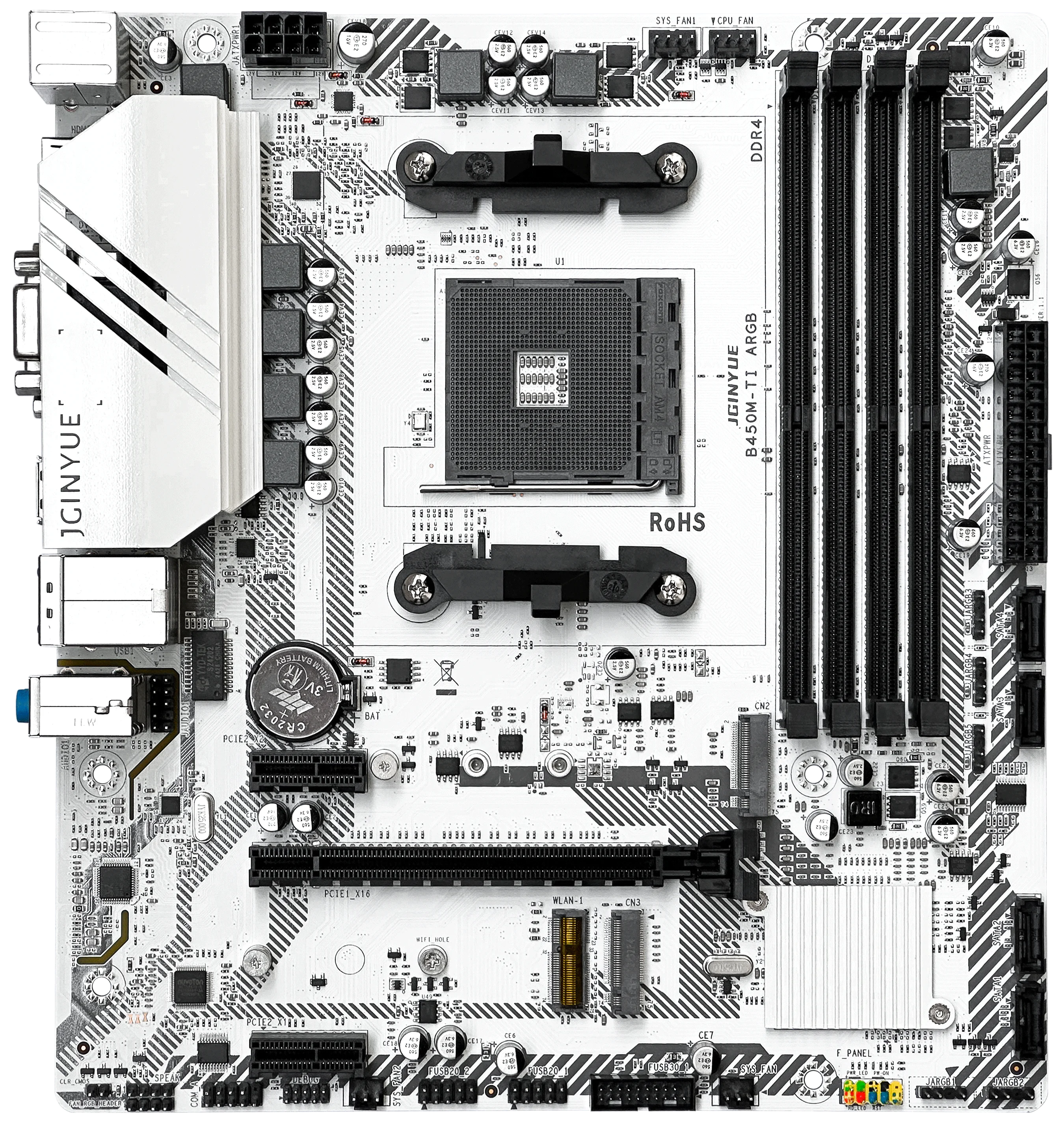 1PC B450M-TI ARGB Motherboard M.2 NVME ARGB PC Motherboard AMD Processor Dual-Channel 4*DDR4 Memory AM4 USB Mainboard