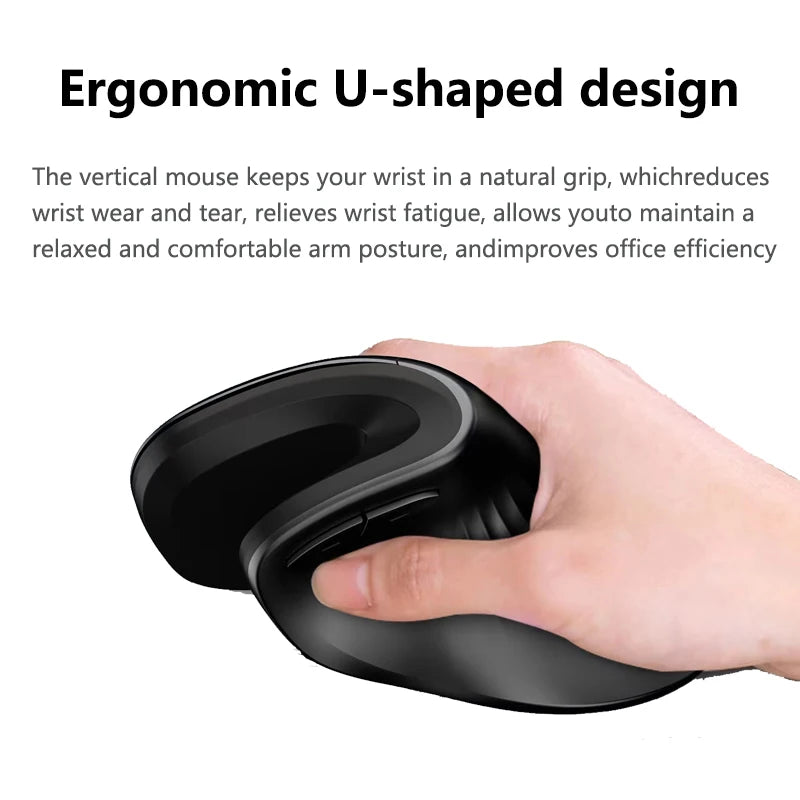 Warvank U2 Vertical Wireless Mouse Ergonomic Optical Comfortable Silent Office Mouse DPI Adjustable 800/1200/1600 for PC Laptop