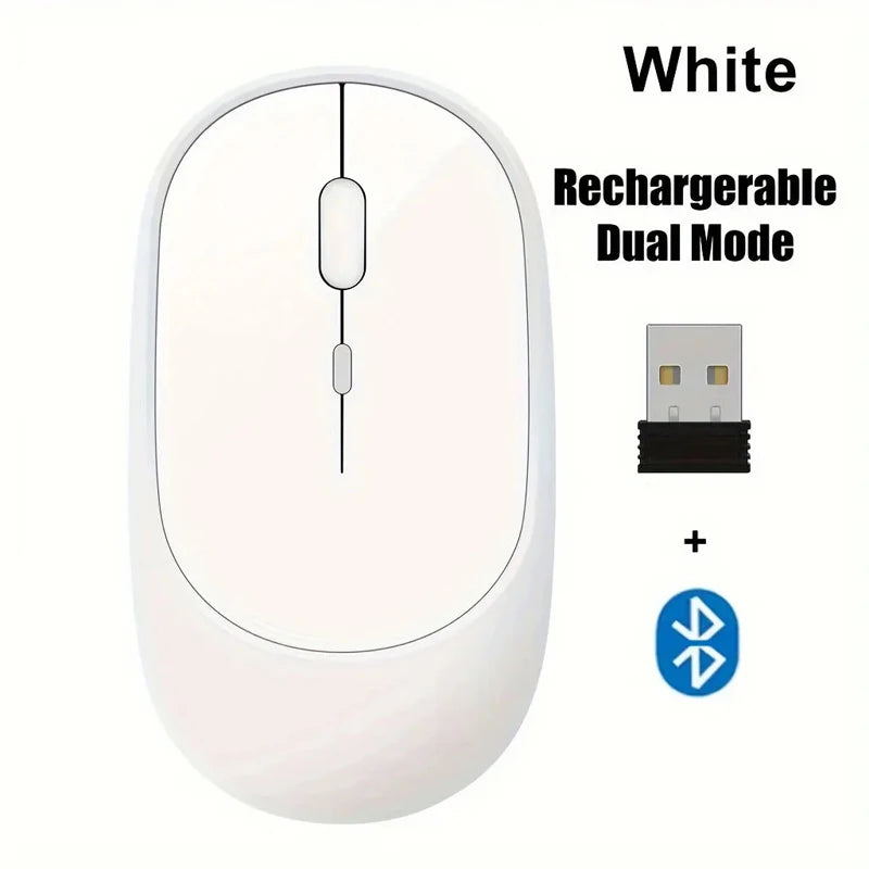 Wireless Mouse Rechargeable Mouse Dual Modes Bluetooth-compatible 2.4G USB Mice For Computer Laptop Tablet Macbook Mause