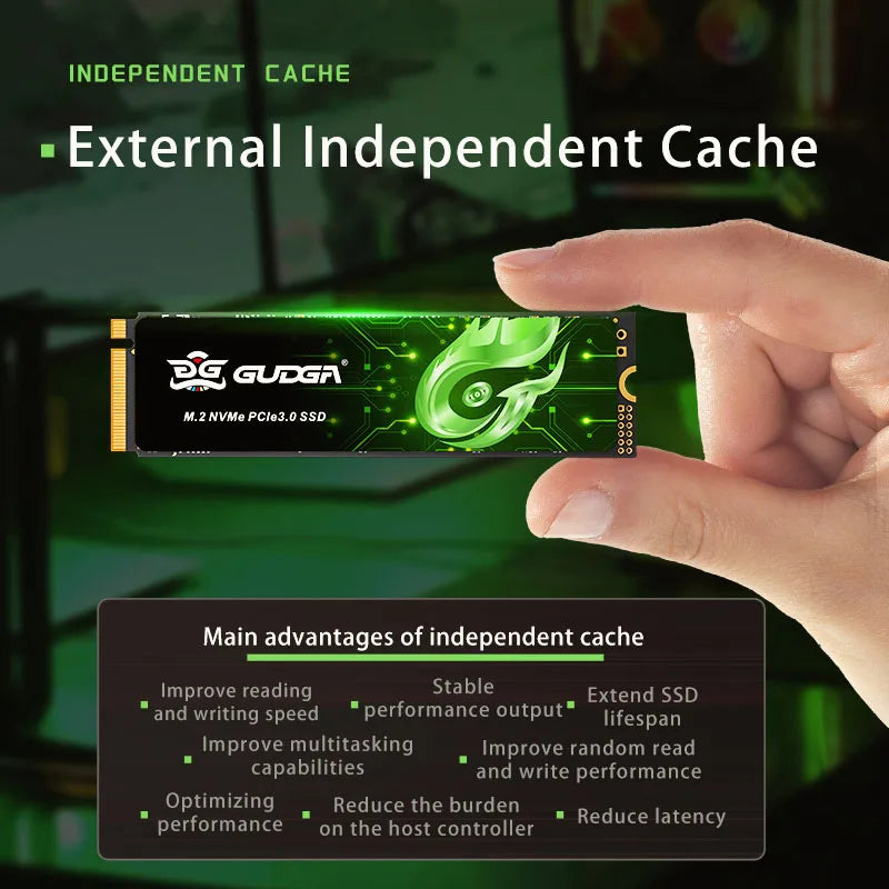 GUDGA SSD With Dram Cache M2 512GB M.2 2280 Internal Solid State Drive PCIe 3.0 ×4 3500mb/s Hard Disk TLC for Laptop