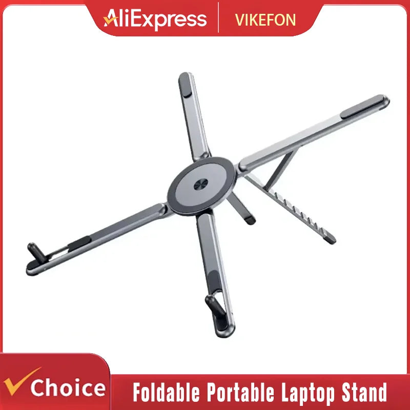 New Adjustable  Aluminum Alloy Laptop Stand Foldable  Portable Design For 8-16” Tablets Phones Laptops Enhanced Ventilation Heat