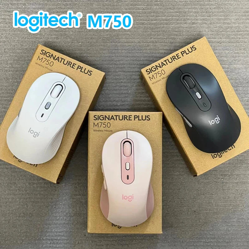 Logitech M750 Wireless Mouse Ergonomic Design Multi-Device Bluetooth & 2.4GHz Silent Click for Office Home PC Laptop