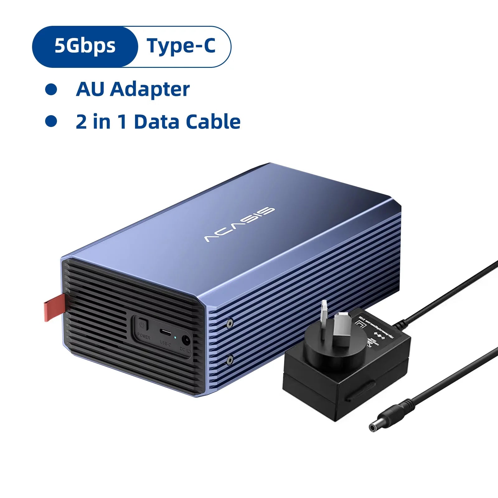 Acasis Dual Bay 3.5/2.5 Inch HDD/SSD Case 48TB External Hard Drive