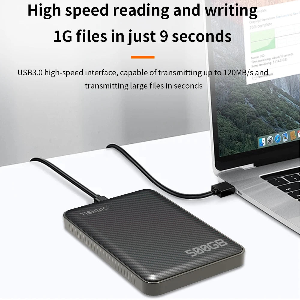 TISHRIC Portable SSD 250G 500G External Hard Drive Storage Device High-speed USB 3.0 Mobile Solid State Drive For Mac/PC/Laptop