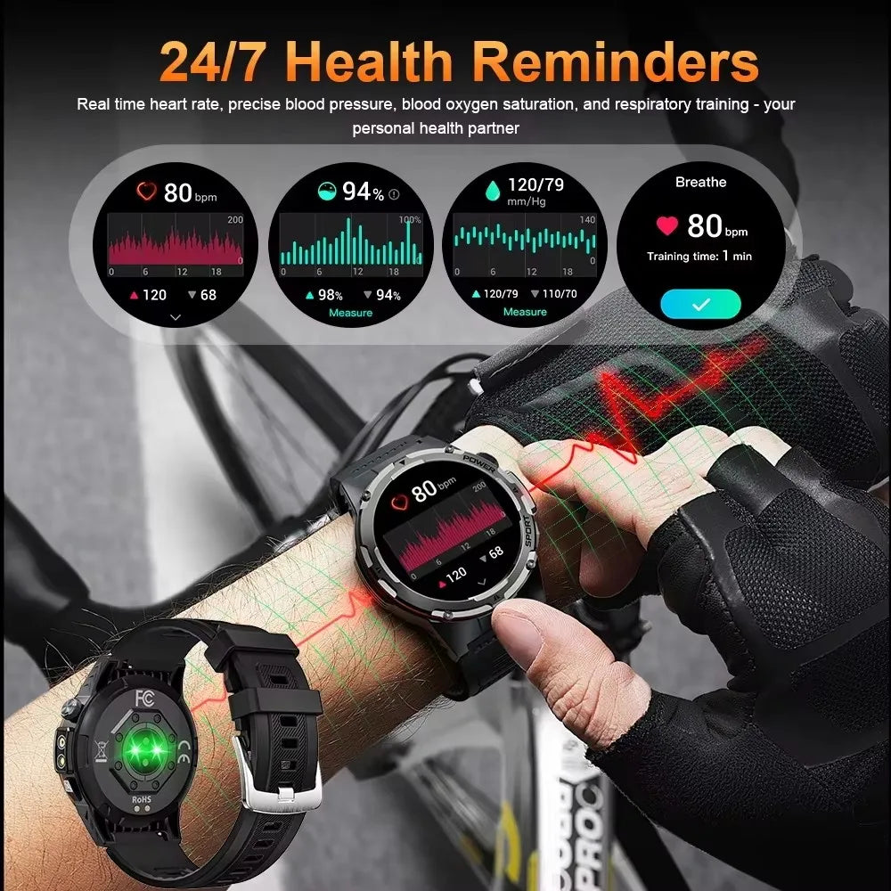 2025 NEW Top Popular Outdoors GPS tracker Sports Smart Watch Men 500mAh NFC HD Call IP68 depth waterproof Smart Watch T-REX3 Men