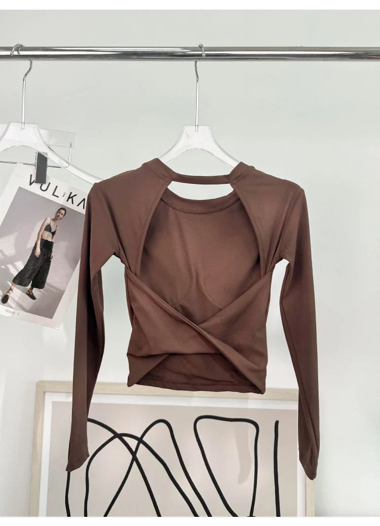 Yoga long-sleeved fixed-style sports bra