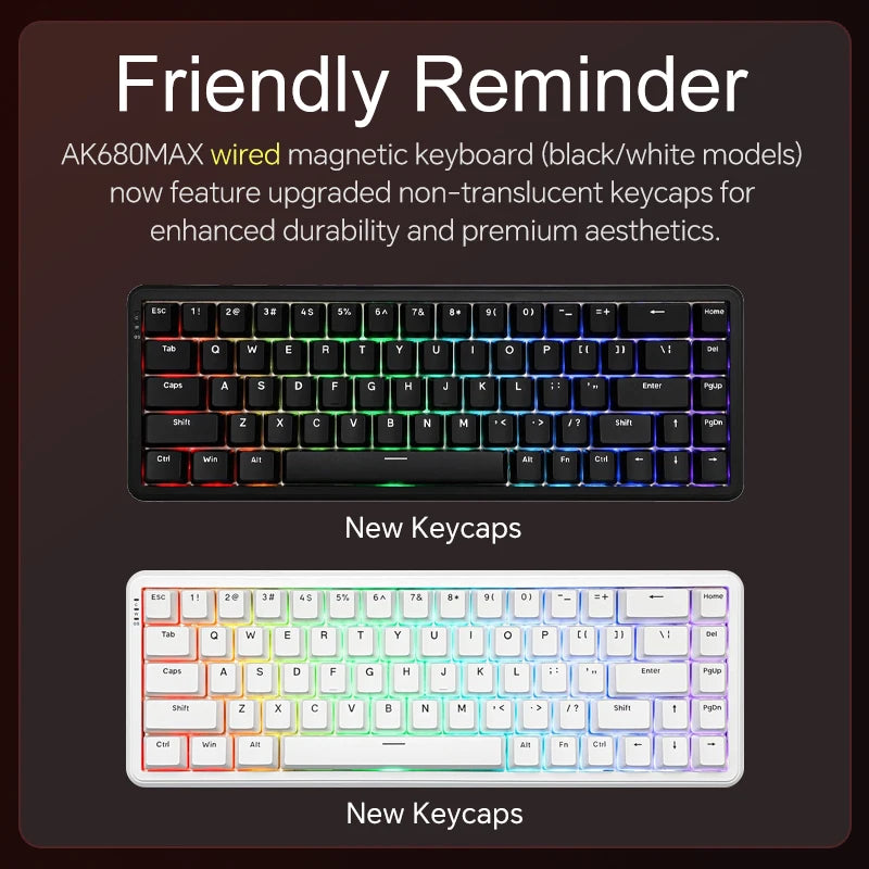 AJAZZ AK680 MAX Mechanical Keyboard HE Hall Effect Switch 60% 8k/1K RGB Wired/Wireless