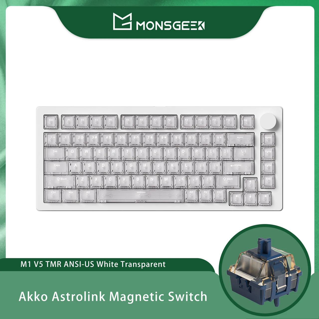 Akko MONSGEEK M1 V5 TMR Rapid Trigger Gaming Keyboard with Magnetic/Mechanical Switches 8K RGB Hot-swap Aluminum Keyboard Gasket
