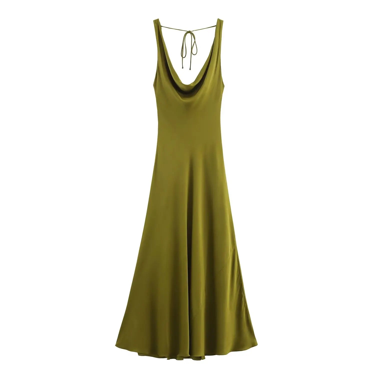 Zara satin dress, backless, V-neck, elegant, sexy