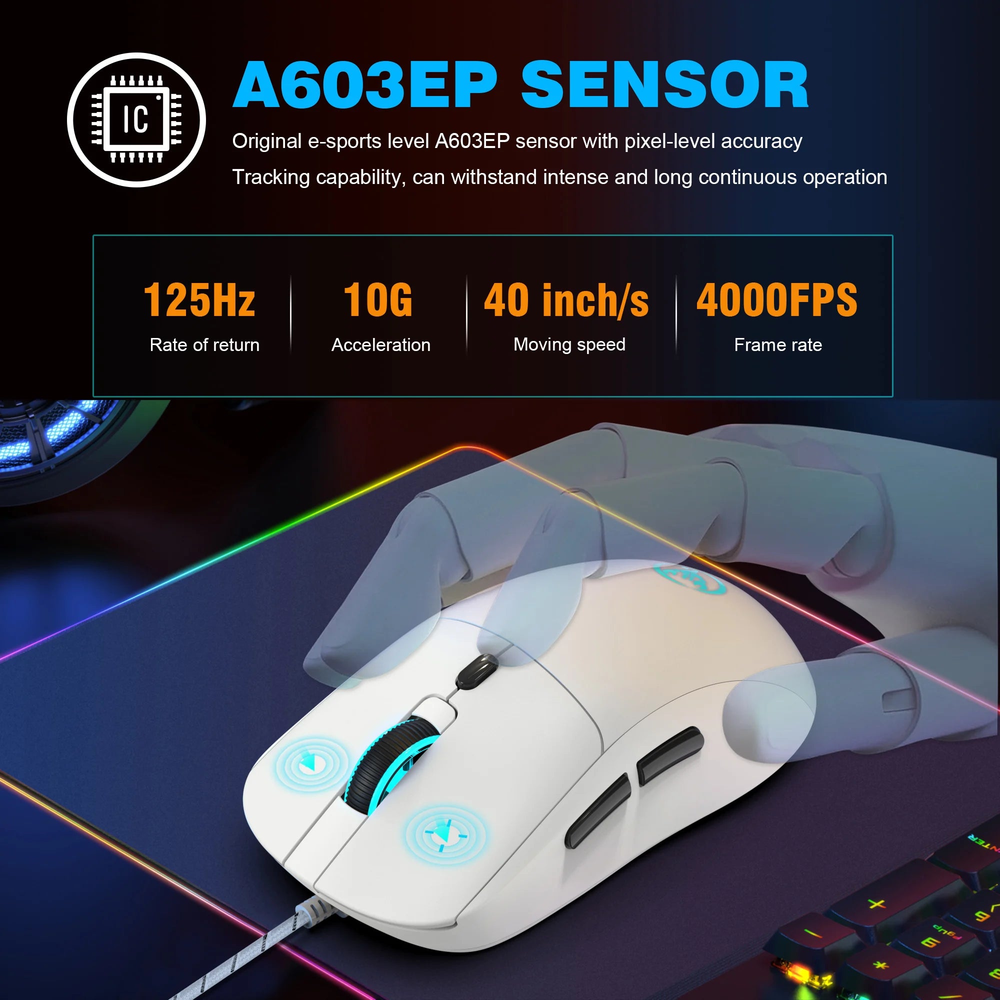 6 Keys Wired Gaming Mouse Adjustable 3600dpi 7 Colors RGB Comfortable Mice for Home Office Laptop Computer Gamer