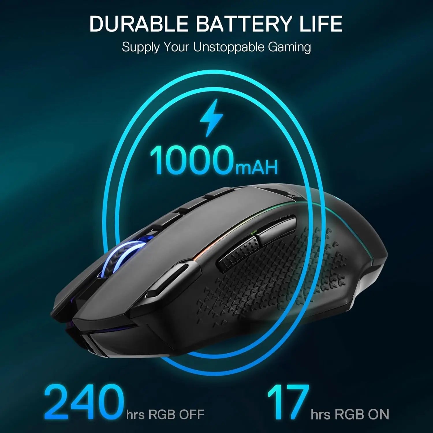 Redragon M991 Wireless Gaming Mouse 26000 DPI 9 Macro Buttons RGB