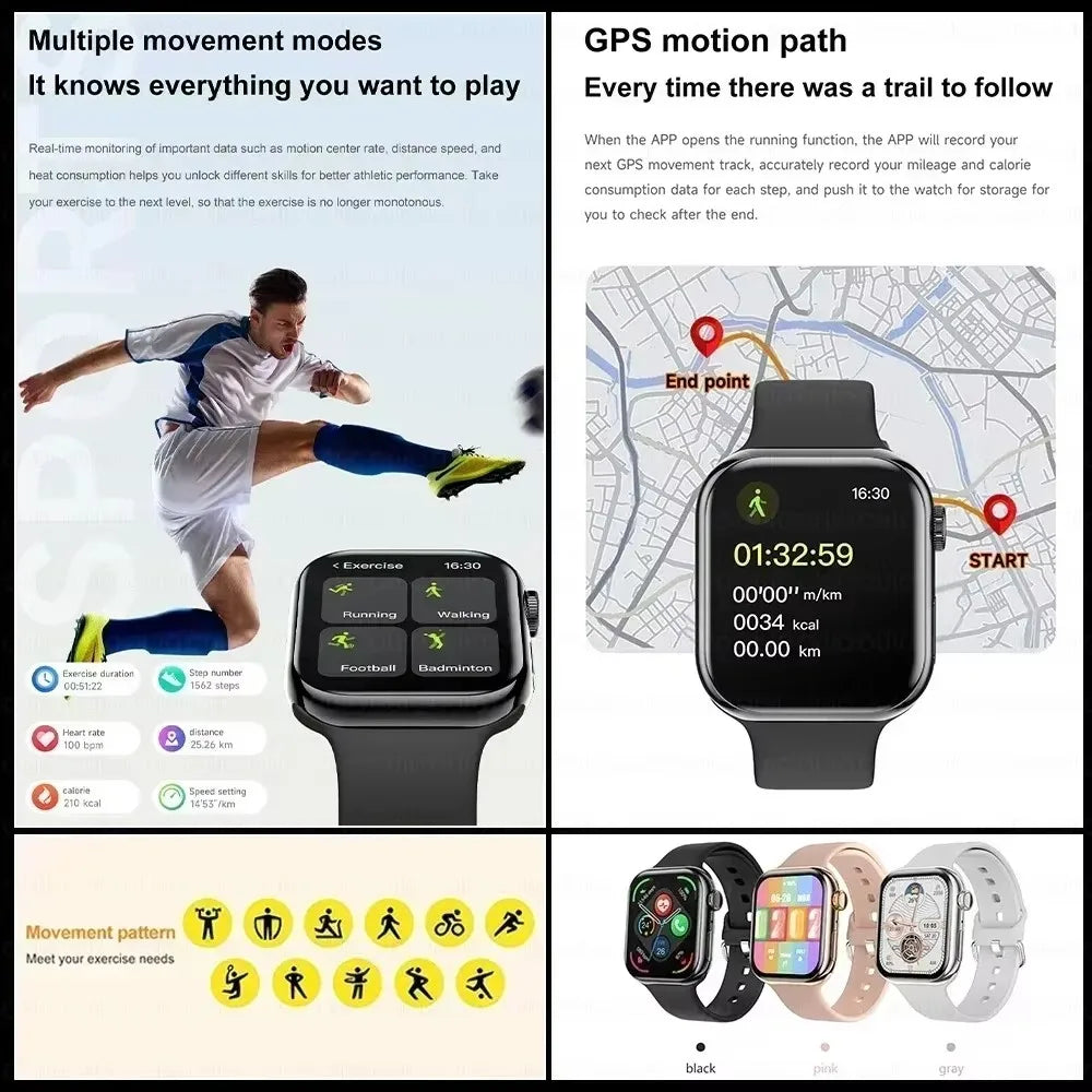 2025 GPS Smart Watch Series 10 For Apple Watch x10 Memory Music Video Bluetooth Call Waterproof NFC Smartwatch For Android IOS