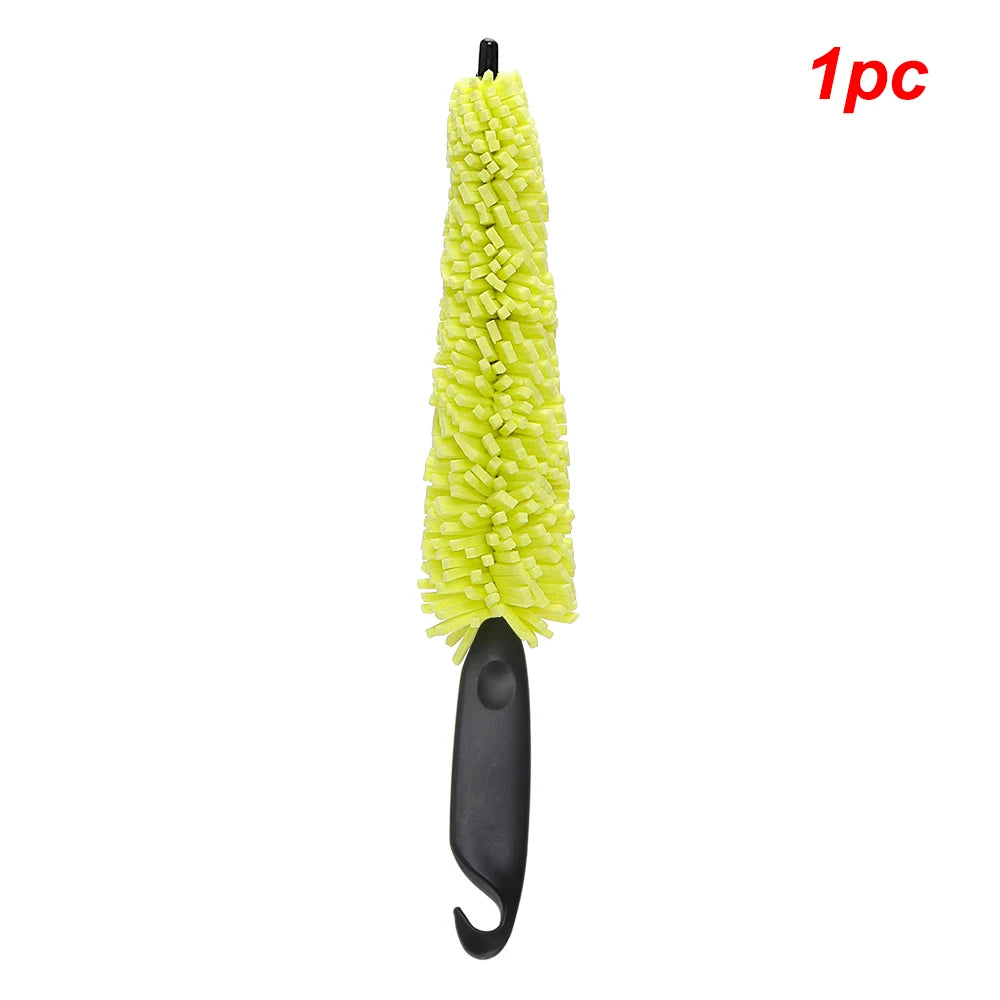 29cm Sponge Brush Motorcycle Wheel Rims Washer Car Hubcaps Wash Auto Cleaning Tool With Handle Bicycle Dirt Pit Bike Accessories