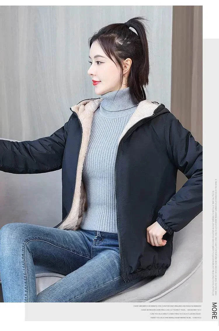 Women’s Fleece Coat: Warm Hooded Windbreaker for Winter! ❄️🧥