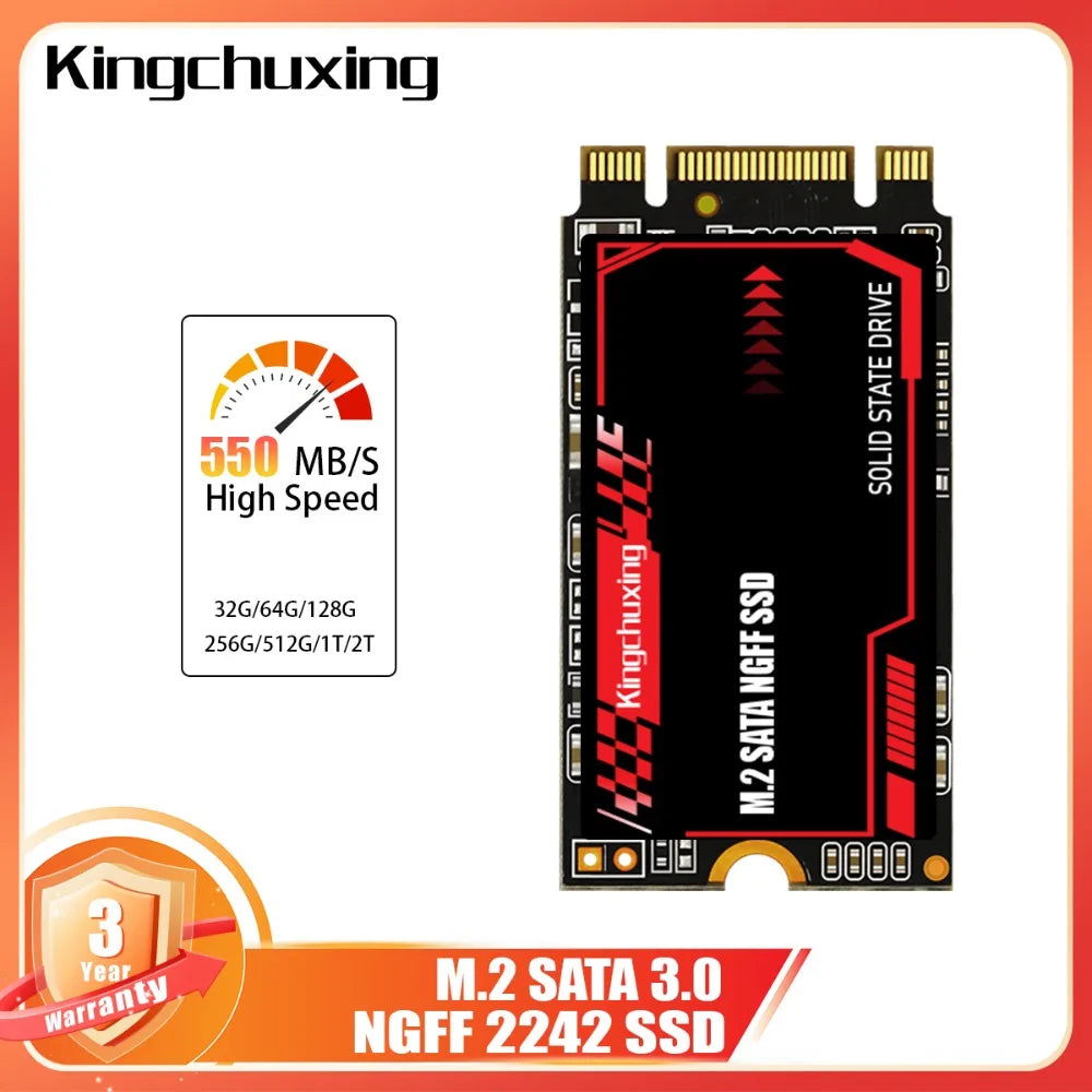 Kingchuxing M.2 SATA SSD 2T 1T M.2 NGFF Solid State Drive 2242 Hard Drive Disk for Desktop Laptop