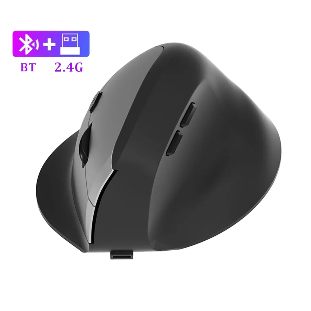 Bluetooth Vertical & Ergonomic 2.4G Wireless Optical Mice with 3 Adjustable DPI 800/1200/1600 6 Buttons for Laptop Desktop