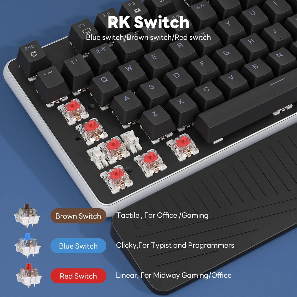 RK ROYAL KLUDGE RK918 Wired Mechanical Keyboard 108 Keys 100% RGB Backlit Gaming Keyboard