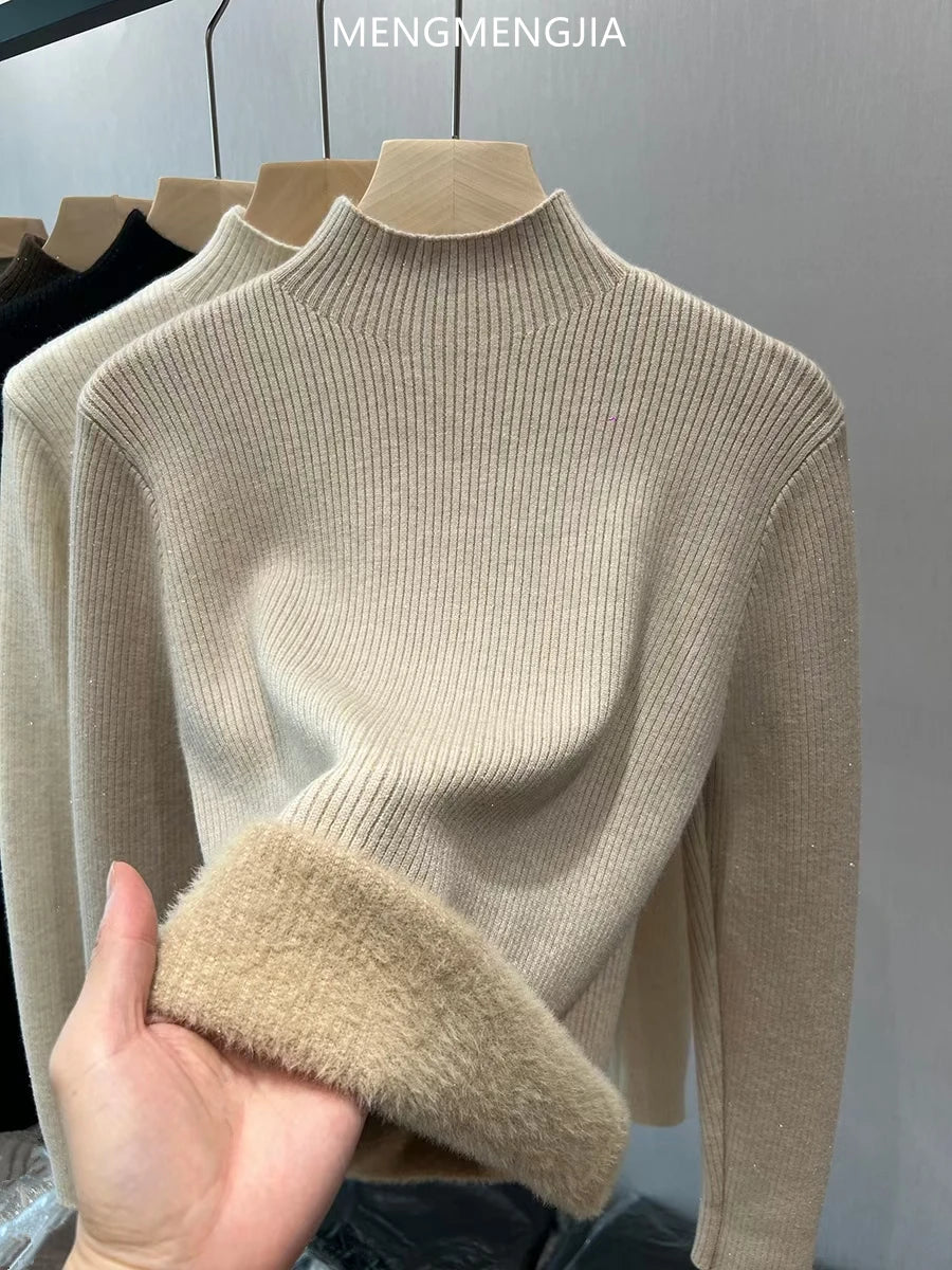 Women's Fleece-lined Turtleneck Sweater