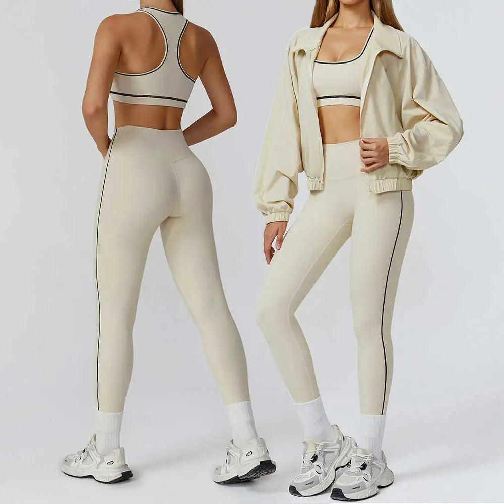 Yoga Set 2/3PCS Sports Outfits Women Clothes Fitness Tracksuit Gym Legging Workout Long Sleeved Female Bra Yoga Suit Sportswear