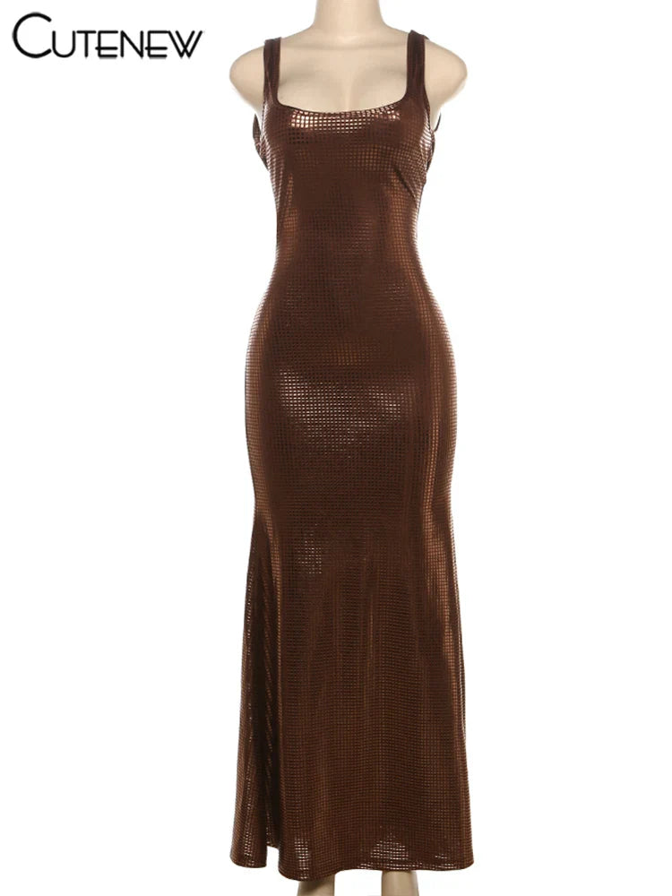 Backless U-neck Dress