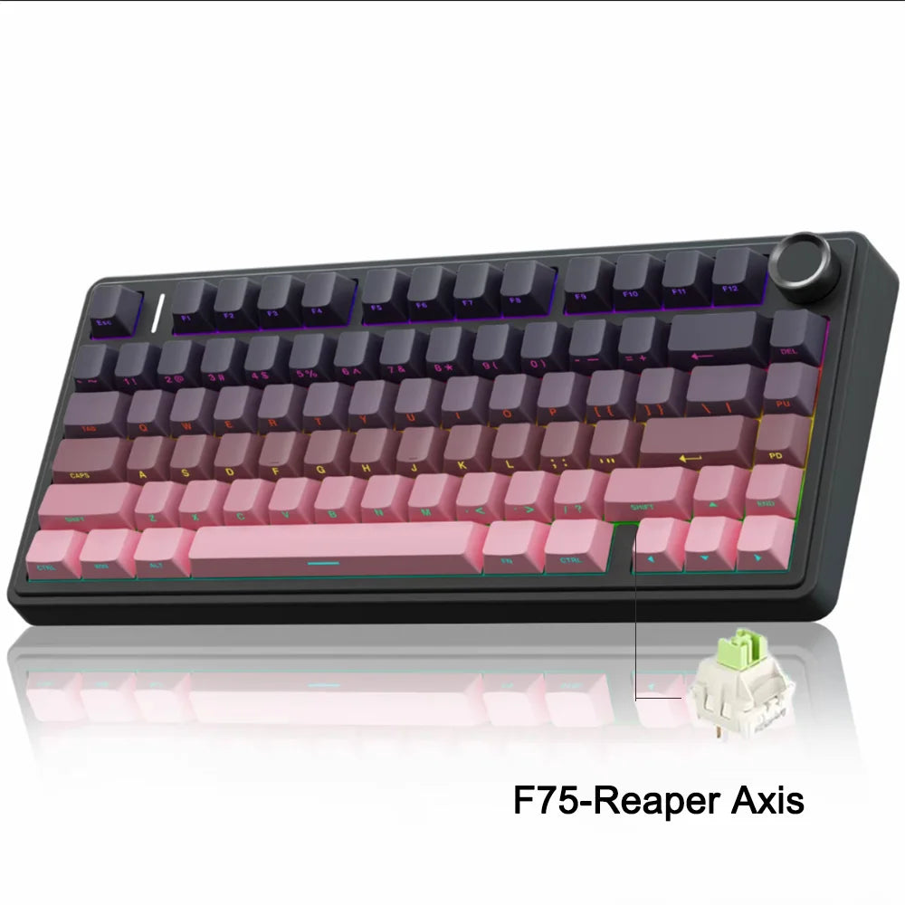 AULA F75 2.4G Wireless/Bluetooth/Wired Gaming Mechanical Keyboard RGB Customized 75% Layout OEM Profile Gasket PC Game Keyboard