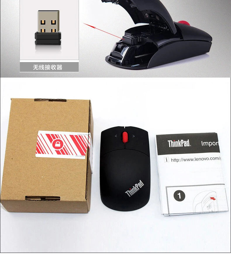 Wireless Mouse Lenovo ThinkPad Wireless Laser Mouse Office Mouse Black