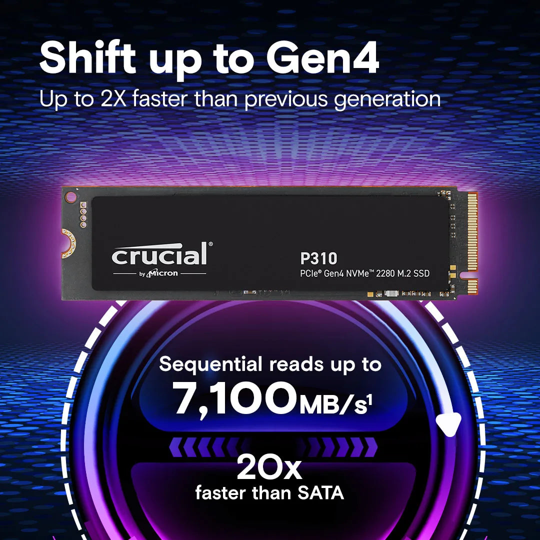 Crucial SSD P310 Up to 7100MB/s M.2 2280 PCIe Gen4 3D NAND NVMe SSD 500G 1TB 2TB Internal Solid State Drive for PC PS5 Hard Disk