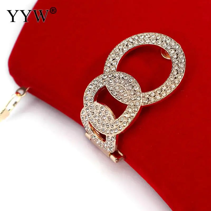 Red Moon Clutch Bags Design Women Clutches Diamonds Golden Velvet Evening Bags Party Wedding Handbags Purse Shoulder Bags