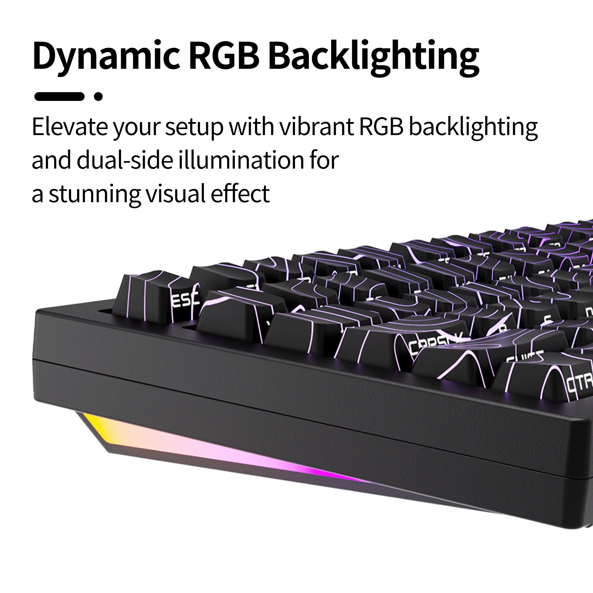 ZORNHER ZH870 Wireless Mechanical Gaming Keyboard,80% Black Custom Creamy Sound Keyboard with Lighted Up IMD PBT Keycaps