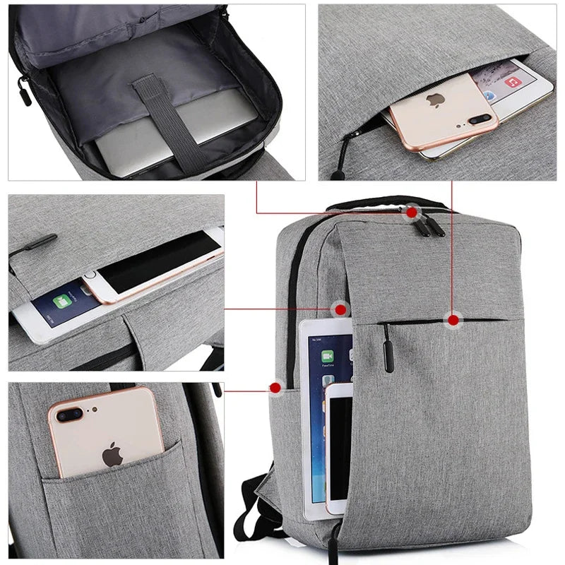 Backpack 15.6 Inch Laptop Men Backpack Nylon Travel Male Laptop Backpack USB Charging Computer School Backpacks Waterproof Bag