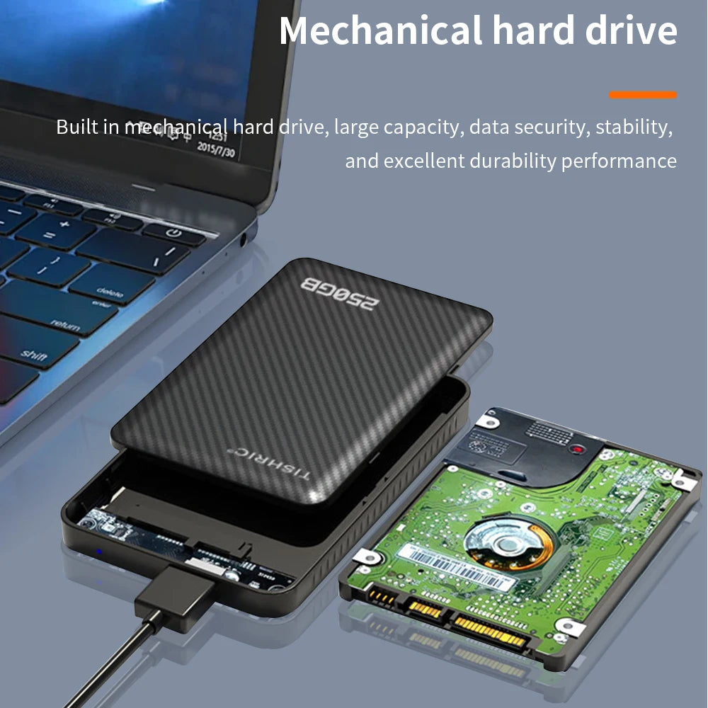 TISHRIC Portable SSD 250G 500G External Hard Drive Storage Device High-speed USB 3.0 Mobile Solid State Drive For Mac/PC/Laptop
