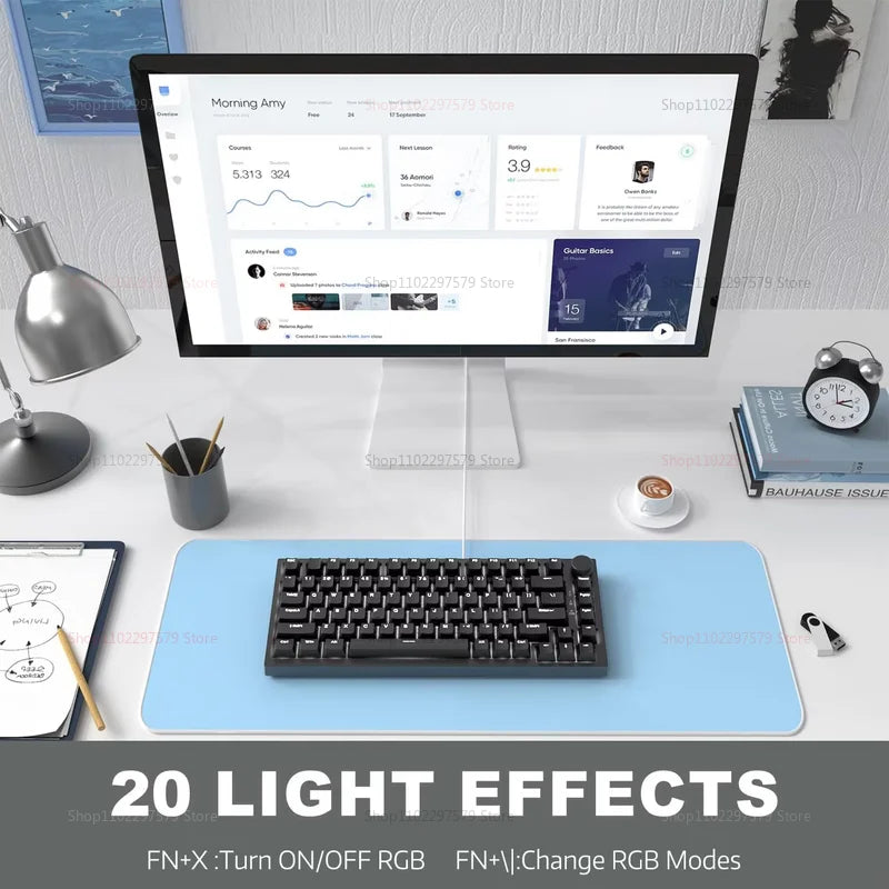 AK820 Wired Mechanical Gaming Keyboard 75 Compact Layout Full Keys RGB Backlit Hot Swappable for PC Laptop Esports Versatile