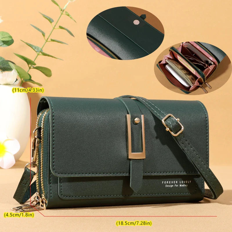 Elegant Crossbody Shoulder Bag for Women - Stylish Cellphone and Card Holder