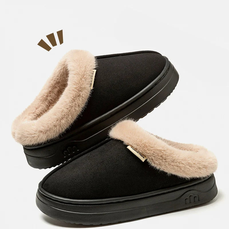 Fashion Women's Winter Slippers Indoor Warmth Anti-slip Comfort Thick Sole Casual Couple Home Shoes Snow Boots