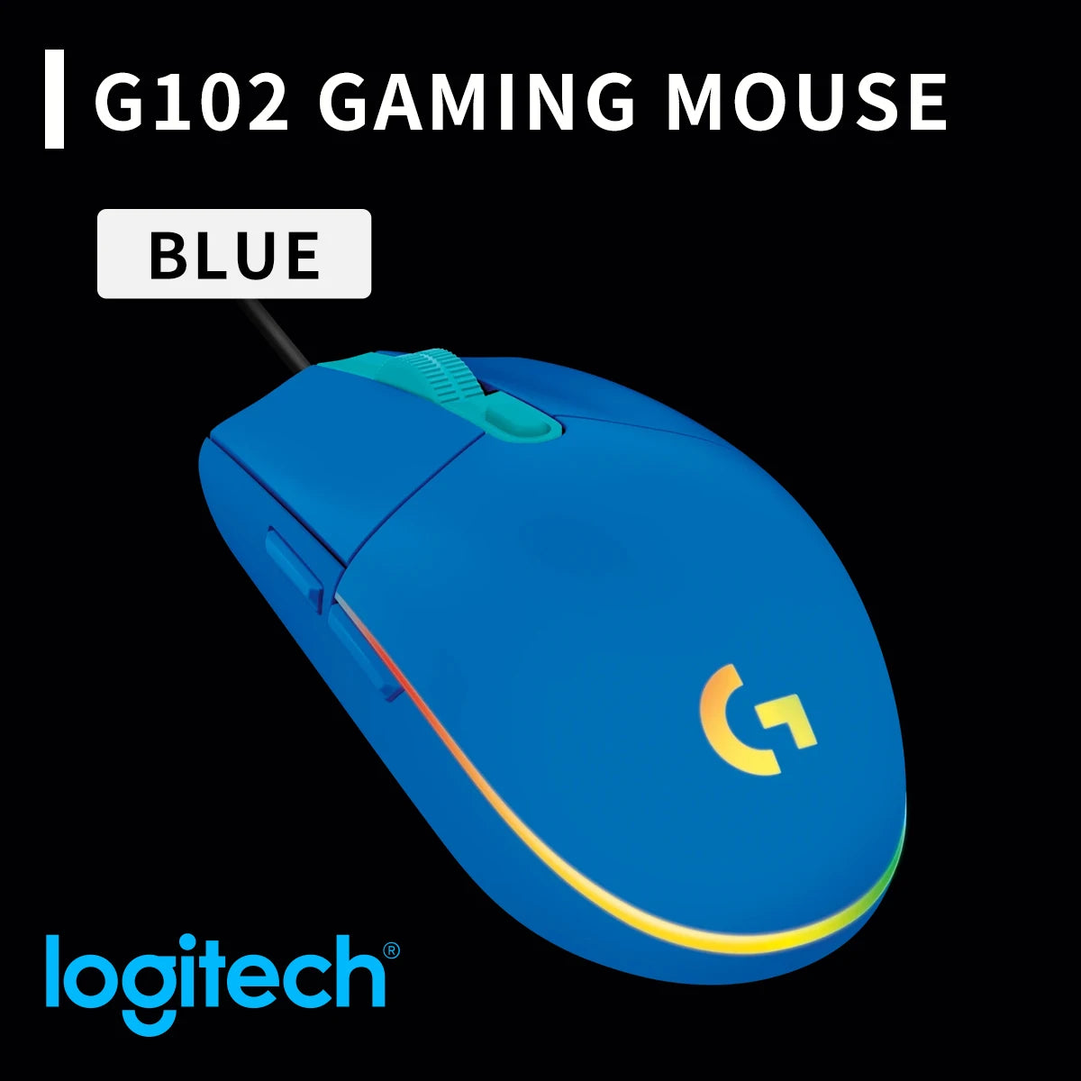 Logitech G102 Wired Gaming Mouse, Durable Braided Cable, Suitable for Both Office and Gaming