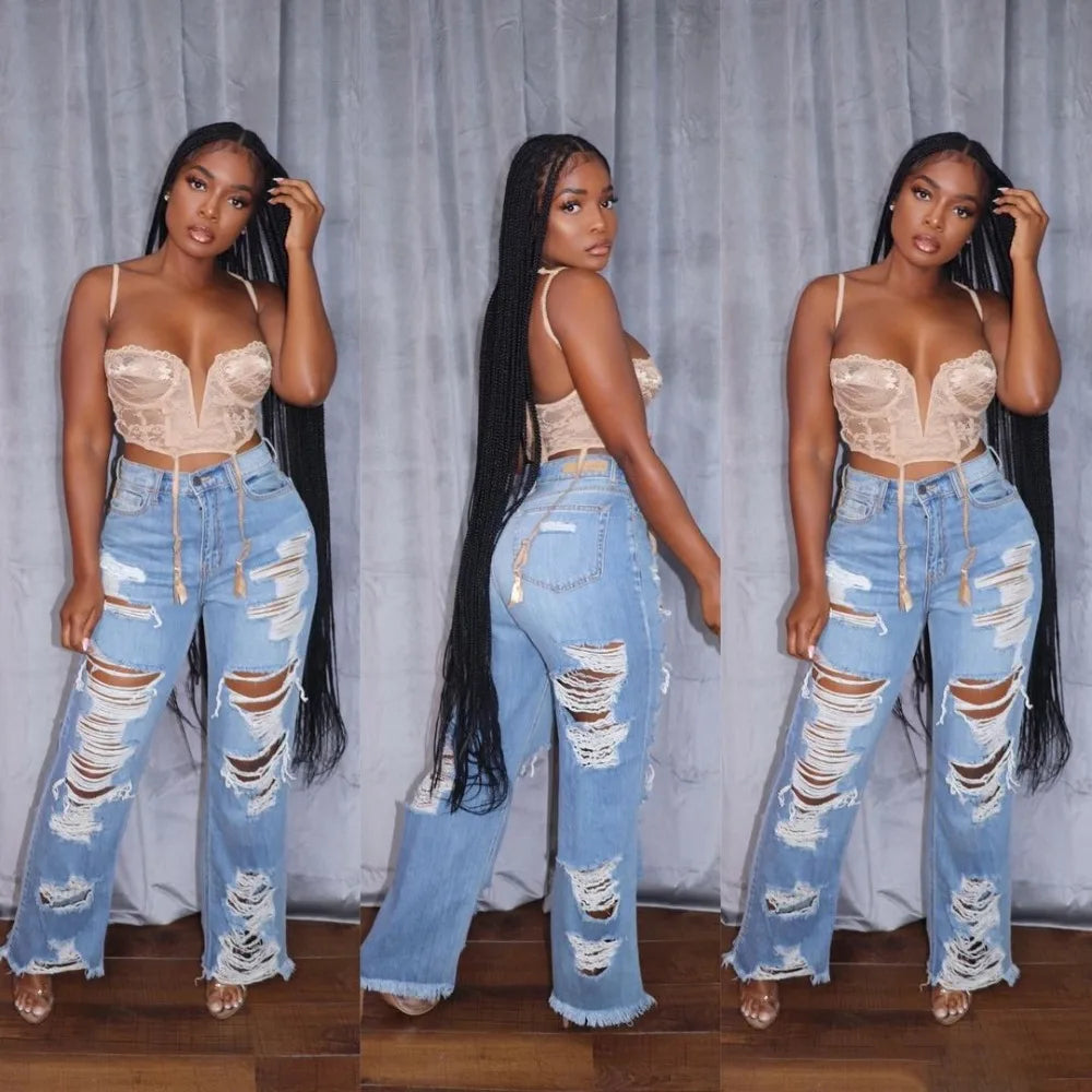 Distressed Denim Jeans