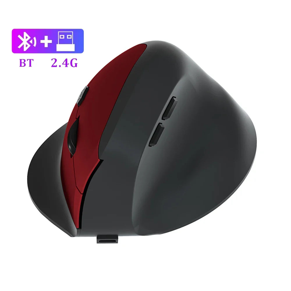 Bluetooth Vertical & Ergonomic 2.4G Wireless Optical Mice with 3 Adjustable DPI 800/1200/1600 6 Buttons for Laptop Desktop