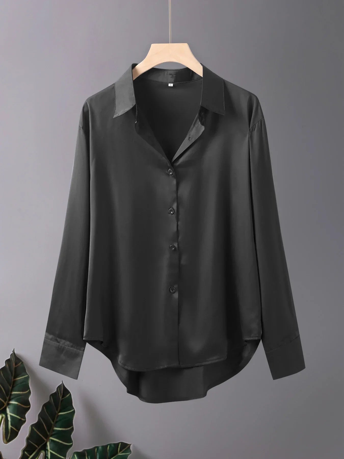 🌟 Chic Silky Long Sleeve Shirt – Work Ready