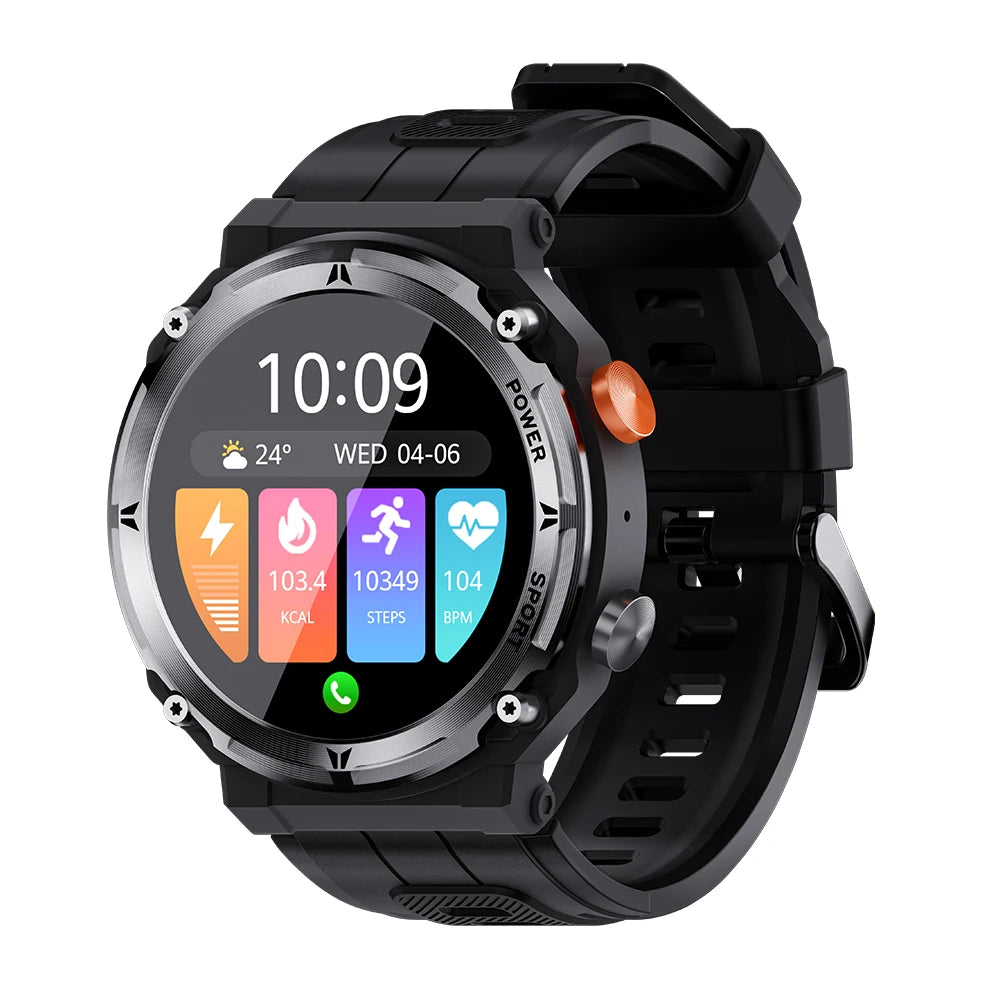 Outdoor Military Smartwatch Bluetooth Call Fitness Sports
