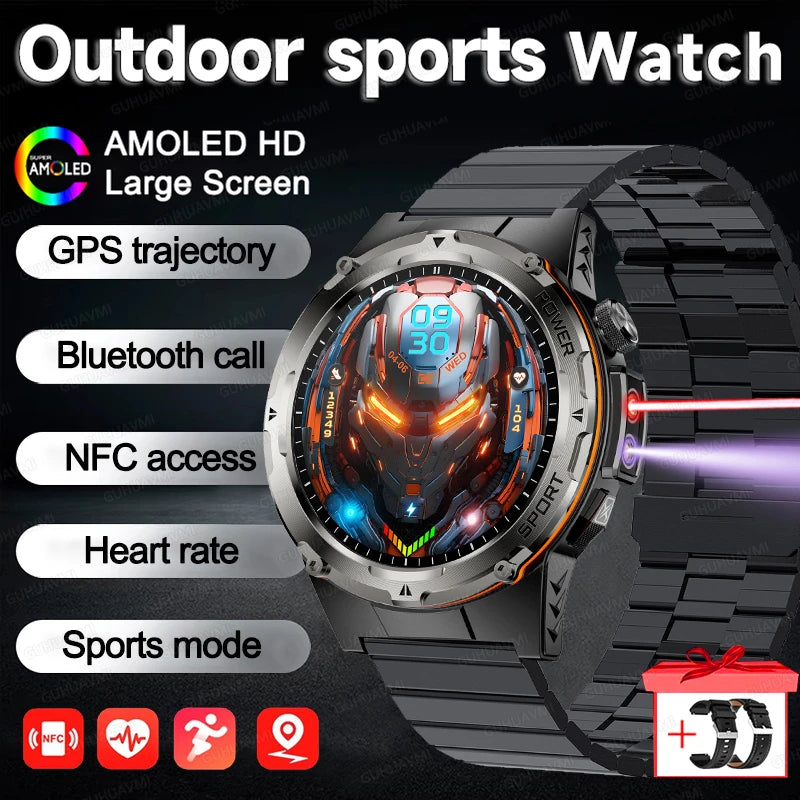 2025 NEW Top Popular Outdoors GPS tracker Sports Smart Watch Men 500mAh NFC HD Call IP68 depth waterproof Smart Watch T-REX3 Men