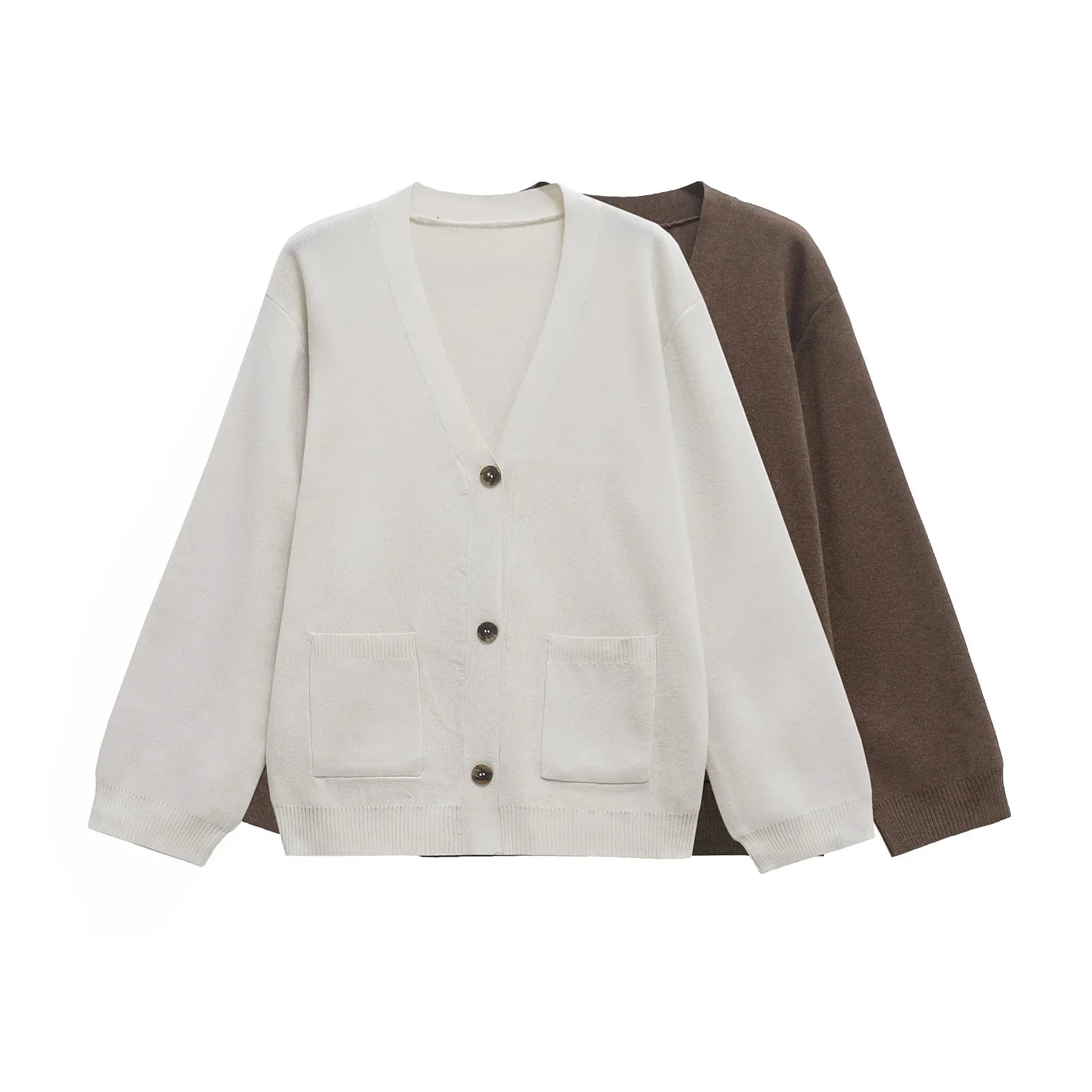 Alivia – Women’s Oversized Knit Cardigan with V-Neck and Buttons