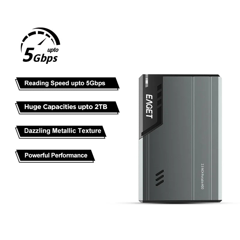 Eaget External Hard Drive 2.5 Portable Hard Drive HDD 500GB 1TB 2TB USB3.0 for Desktop PC Mac Laptops Gaming Consoles TV PS5