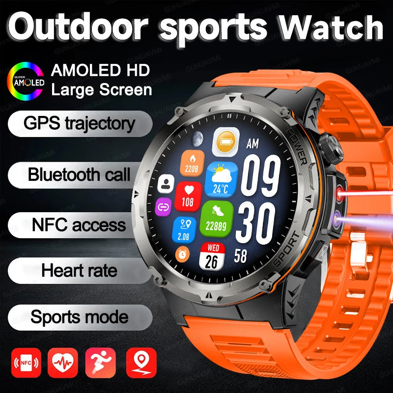 2025 NEW Top Popular Outdoors GPS tracker Sports Smart Watch Men 500mAh NFC HD Call IP68 depth waterproof Smart Watch T-REX3 Men