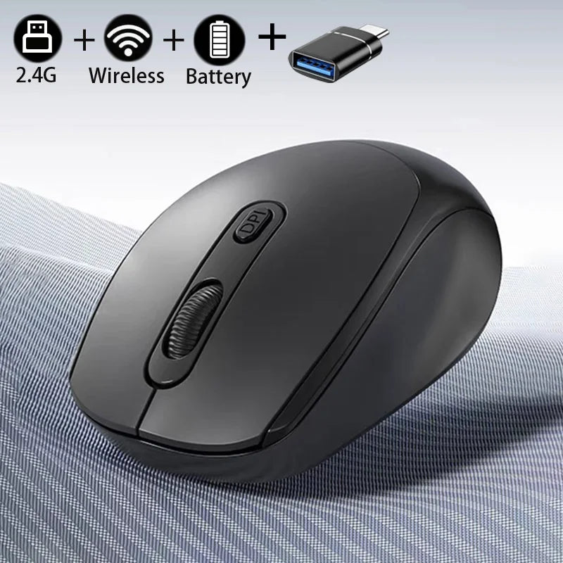 Dual Mode Wireless Mouse Bluetooth-Compatible 2.4G Wireless Mouse Computer Mice for Windows 7/8/10 Mac iOS Android Laptop Tablet