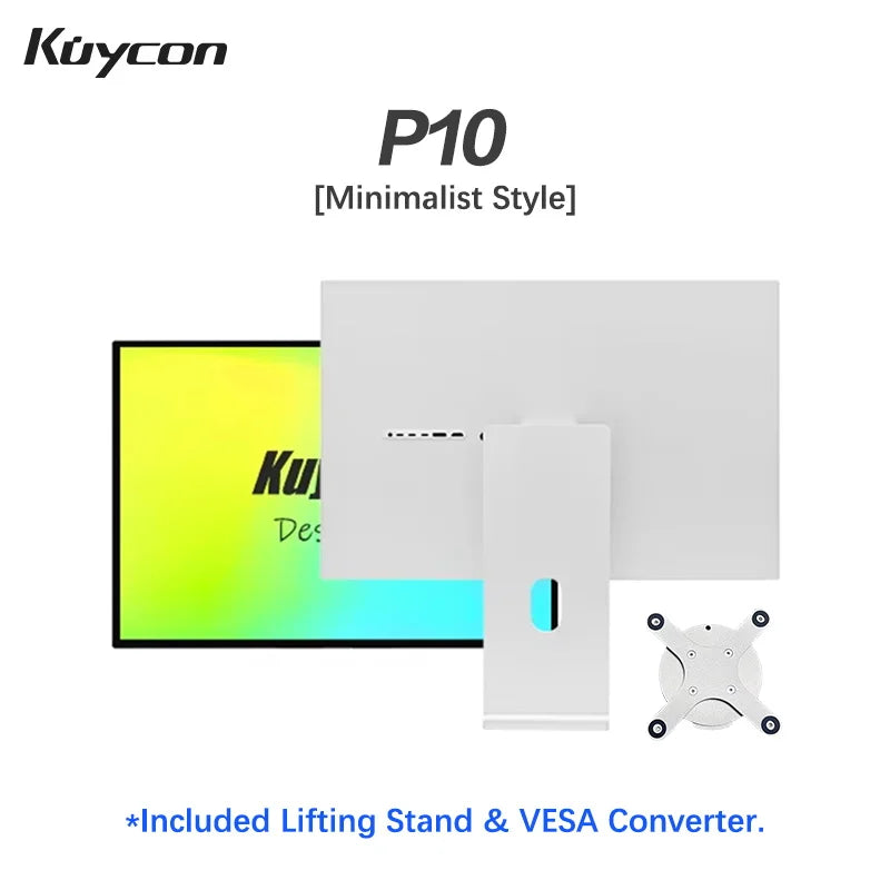 Original Kuycon P10 Gaming Computer Monitor Aluminum Alloy UHD 4K HDR400 PC Display Quick Response AMD Free Sync Desktop Screen
