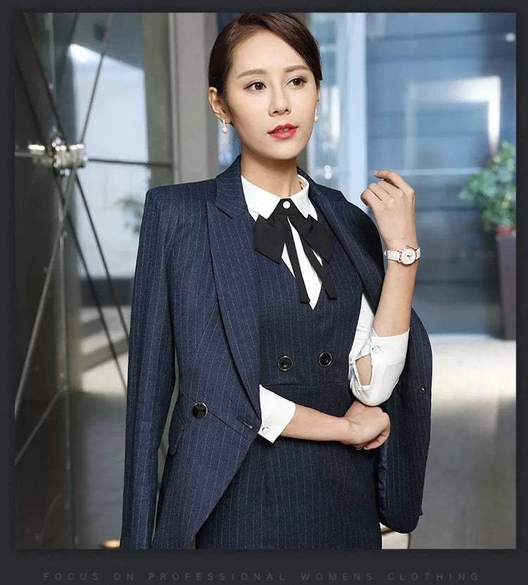 Processing men's and women's business wear women's suit suit long sleeve slim beauty salon women's work clothes wholesale bank Korean version